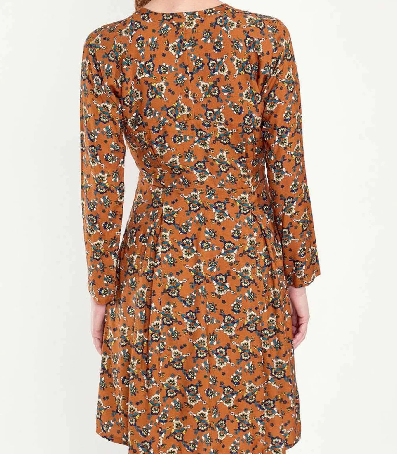 Vloeiende uitlopende jurk bedrukt MIRZAPUR