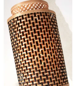 Vloerlamp Bhutan - Bamboe/Zwart - 20x20x145cm