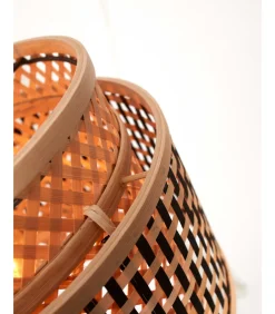 Vloerlamp Bhutan - Bamboe/Zwart - Ø25x130cm