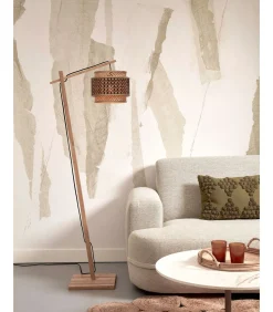Vloerlamp Bhutan - Bamboe/Zwart - 55x31x150cm