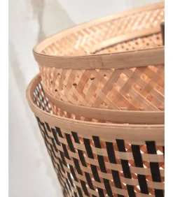 Vloerlamp Bhutan - Zwart/Bamboe - 20x20x135cm