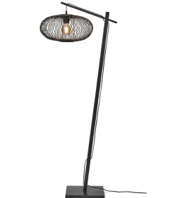 Vloerlamp Cango - Bamboe Zwart/Zwart - 62x40x150cm