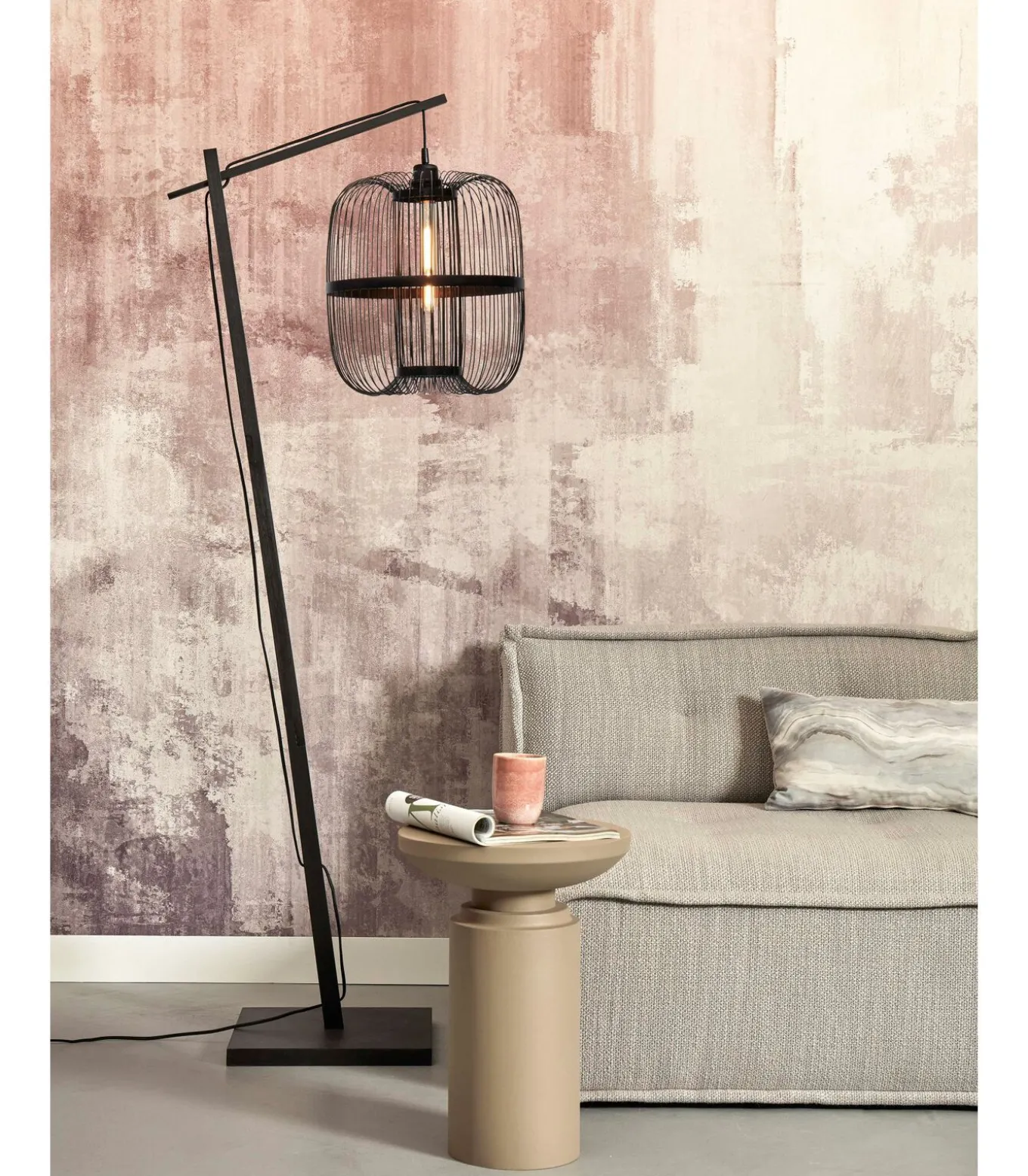 Vloerlamp Hokkaido - Bamboe Zwart - 63x36x176cm