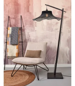 Vloerlamp Ibiza - Bamboe Zwart - 83x65x176cm