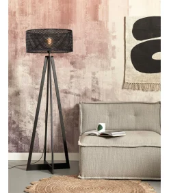 Vloerlamp Java - Bamboe Zwart - 50x50x145cm