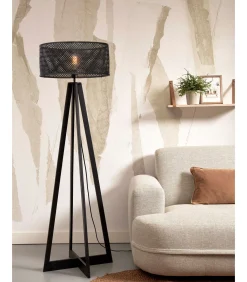 Vloerlamp Java - Bamboe Zwart - 50x50x145cm