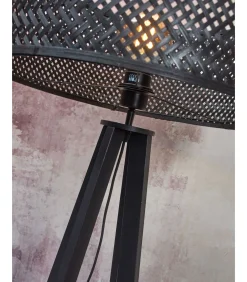 Vloerlamp Java - Bamboe Zwart - 50x50x145cm