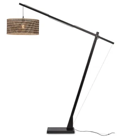 Vloerlamp Java - Bamboe Zwart/Naturel - 175x50x207cm