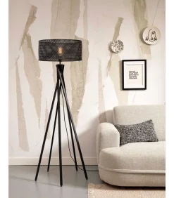 Vloerlamp Java - Bamboe Zwart - Ø50x146cm