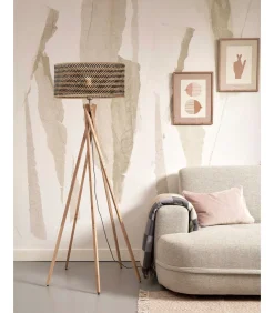 Vloerlamp Java - Bamboe/Zwart - Ø50x146cm