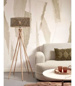 Vloerlamp Java - Bamboe/Zwart - Ø50x146cm