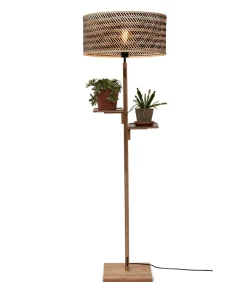 Vloerlamp Java - Bamboe/Zwart - Ø50x158cm
