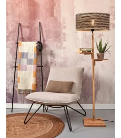 Vloerlamp Java - Bamboe/Zwart - Ø50x158cm