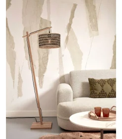 Vloerlamp Java - Bamboe/Zwart - 58x32x150cm