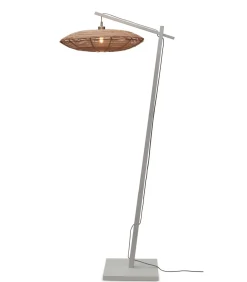 Vloerlamp Tanami - Bamboe Wit/Rotan - 78x55x176cm