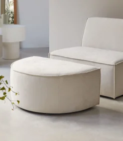 Voetenbank in beige stof Dario, 1-zit