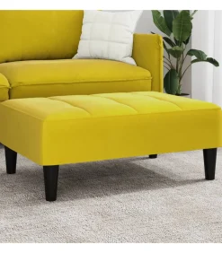 Voetenbank 77x55x31 cm fluweel geel