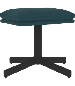 Voetenbank 60x60x36 cm fluweel blauw