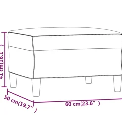Voetenbank 60x50x41 cm kunstleer crèmekleurig
