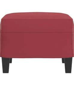 Voetenbank 60x50x41 cm kunstleer wijnrood