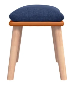 Voetenbank 45x29,5x35 cm stof en kunstleer blauw