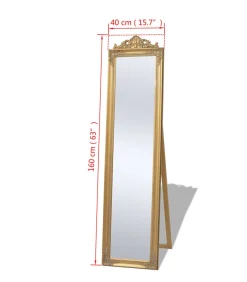 Vrijstaande spiegel Barok 160x40cm goud