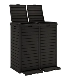 Vuilnisbak voor tuin 78x41x86 cm polypropeen zwart