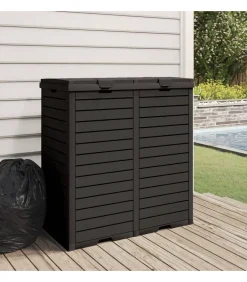 Vuilnisbak voor tuin 78x41x86 cm polypropeen zwart