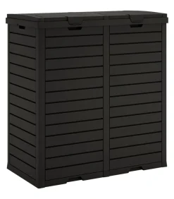 Vuilnisbak voor tuin 78x41x86 cm polypropeen zwart