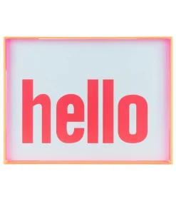 Wanddecoratie Hello Large - Roze - 3x41x31cm