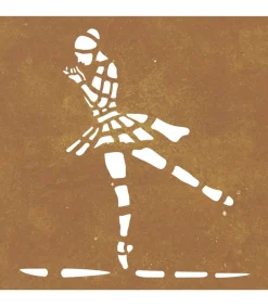 Wanddecoratie tuin balletdanserontwerp 55x55 cm cortenstaal