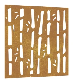 Wanddecoratie tuin bamboe-ontwerp 55x55 cm cortenstaal