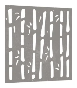 Wanddecoratie tuin bamboe-ontwerp 55x55 cm cortenstaal