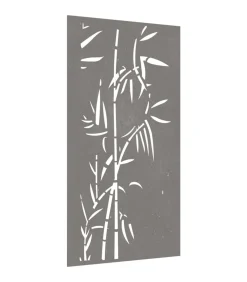 Wanddecoratie tuin bamboe-ontwerp 105x55 cm cortenstaal