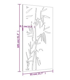 Wanddecoratie tuin bamboe-ontwerp 105x55 cm cortenstaal