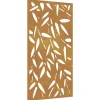 Wanddecoratie tuin bamboebladontwerp 105x55 cm cortenstaal