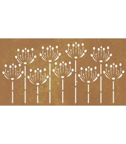 Wanddecoratie tuin bloemenontwerp 105x55 cm cortenstaal