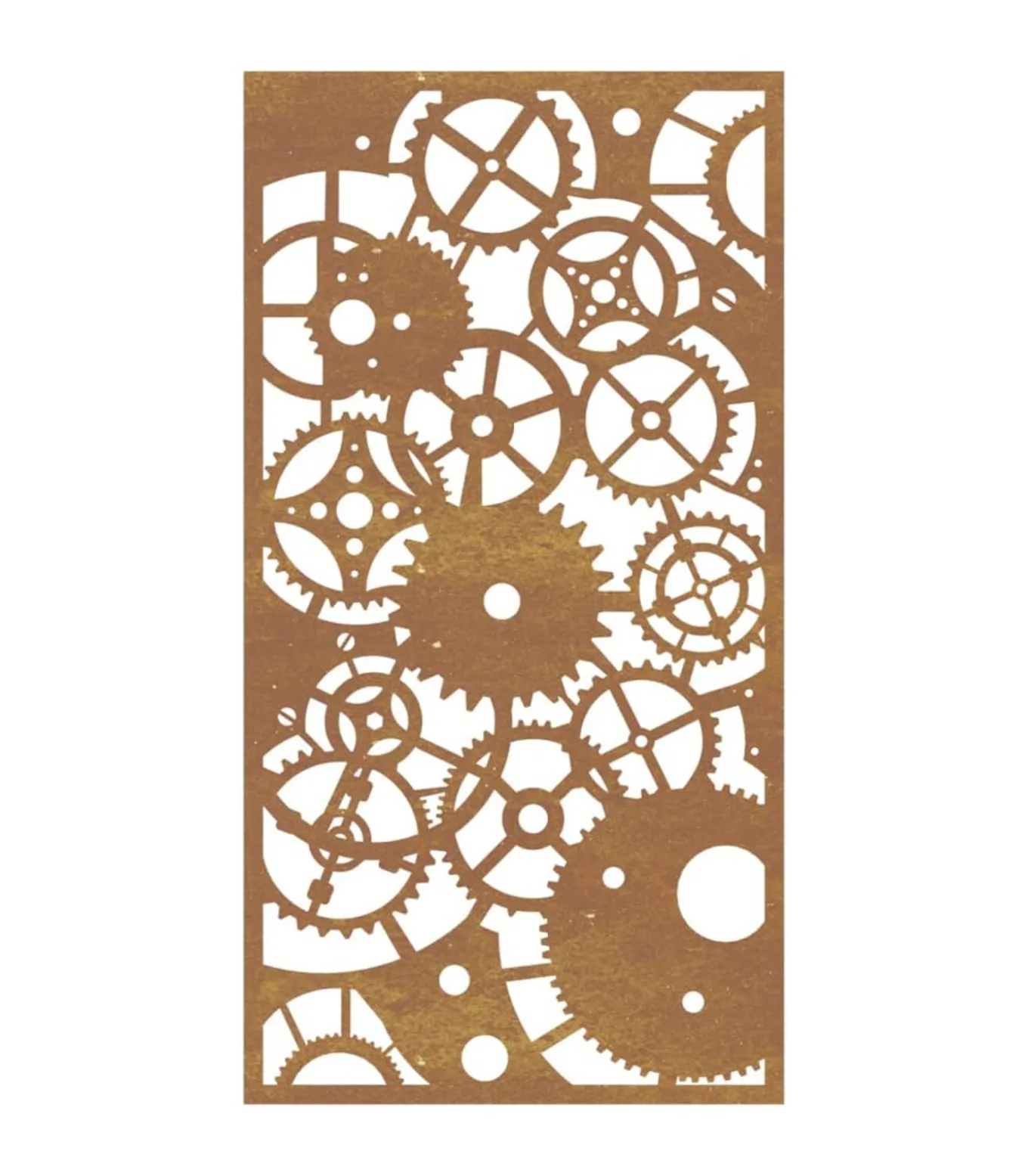 Wanddecoratie tuin tandwielontwerp 105x55 cm cortenstaal