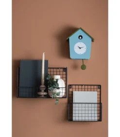 Wandklok Cuckoo Light - Mistigblauw - 23x10.5x26.4cm
