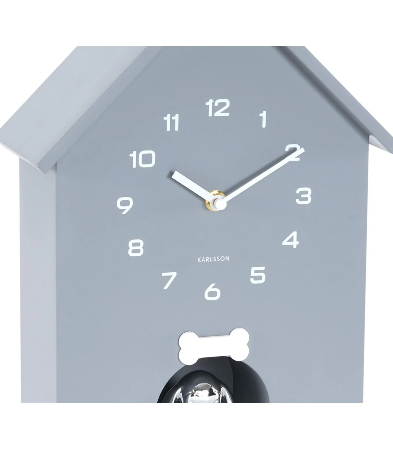Wandklok Dog House - Grijs - 24.9x9x27cm