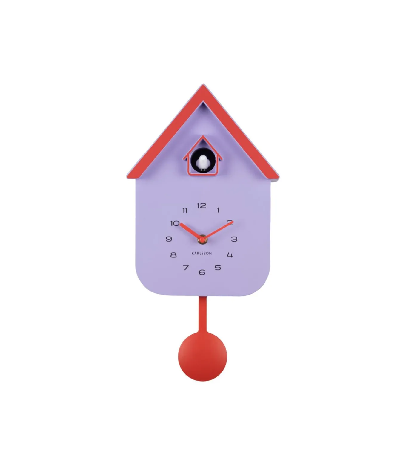 Wandklok Dupla Color Cuckoo - Paars - 21.5x21.5x41.5cm