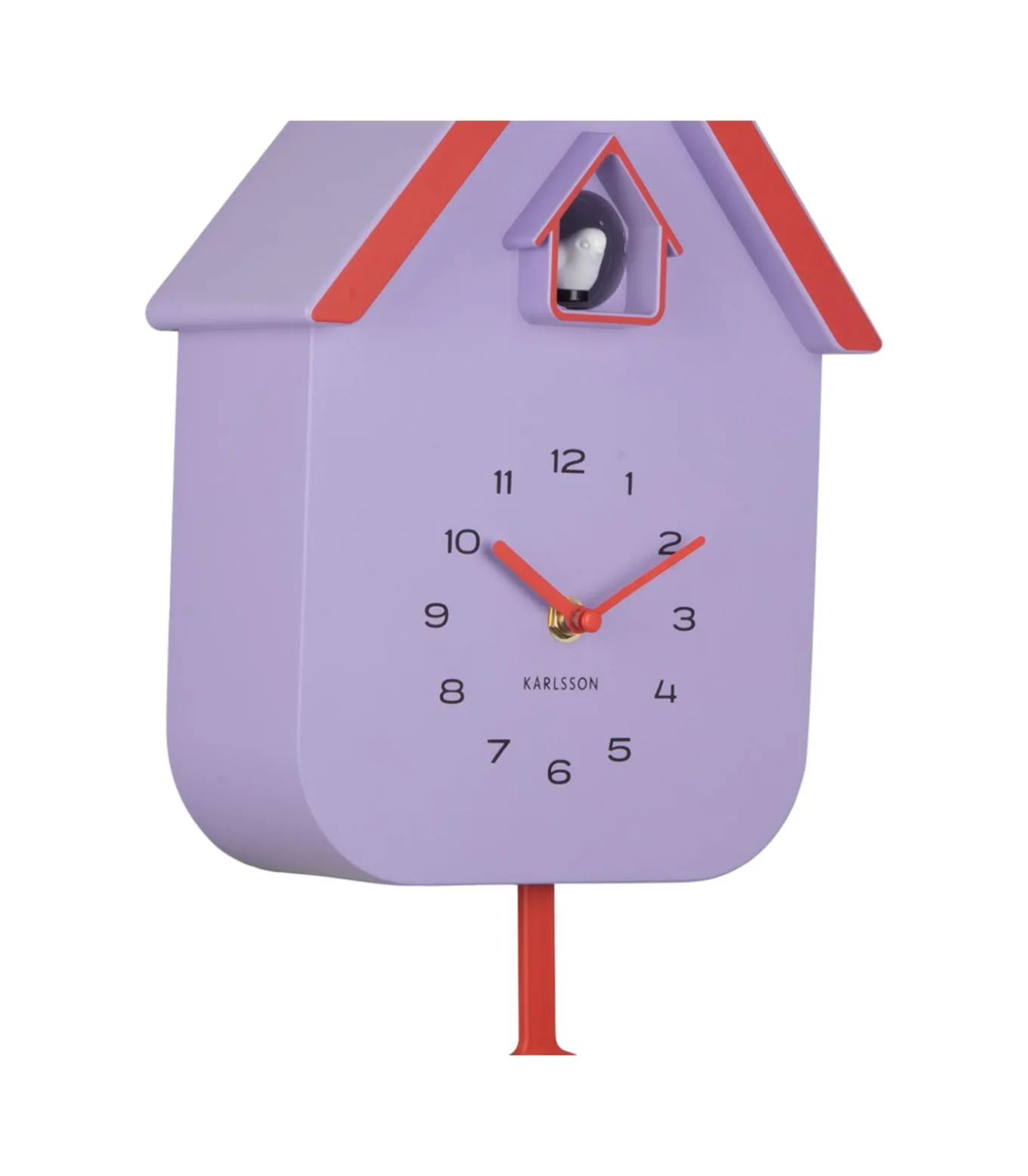 Wandklok Dupla Color Cuckoo - Paars - 21.5x21.5x41.5cm