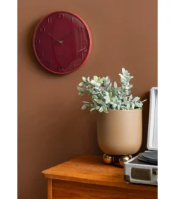 Wandklok Fuerte Dome - Rood - 30.5x30.5x30.5cm