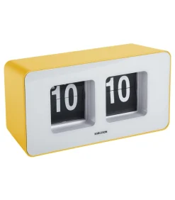 Wandklok Funky Flip - Heldergeel - 7x17.7x9.2cm
