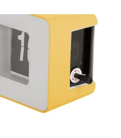 Wandklok Funky Flip - Heldergeel - 7x17.7x9.2cm
