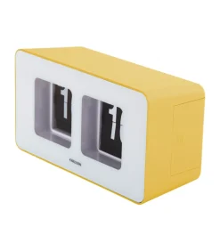 Wandklok Funky Flip - Heldergeel - 7x17.7x9.2cm