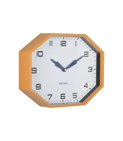 Wandklok Modern Factory Octagon - Geel - 32x32x26cm