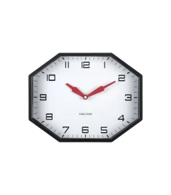 Wandklok Modern Factory Octagon - Zwart - 32x32x26cm