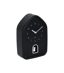 Wandklok Modern Kitty - Zwart - 29.1x20x29.1cm