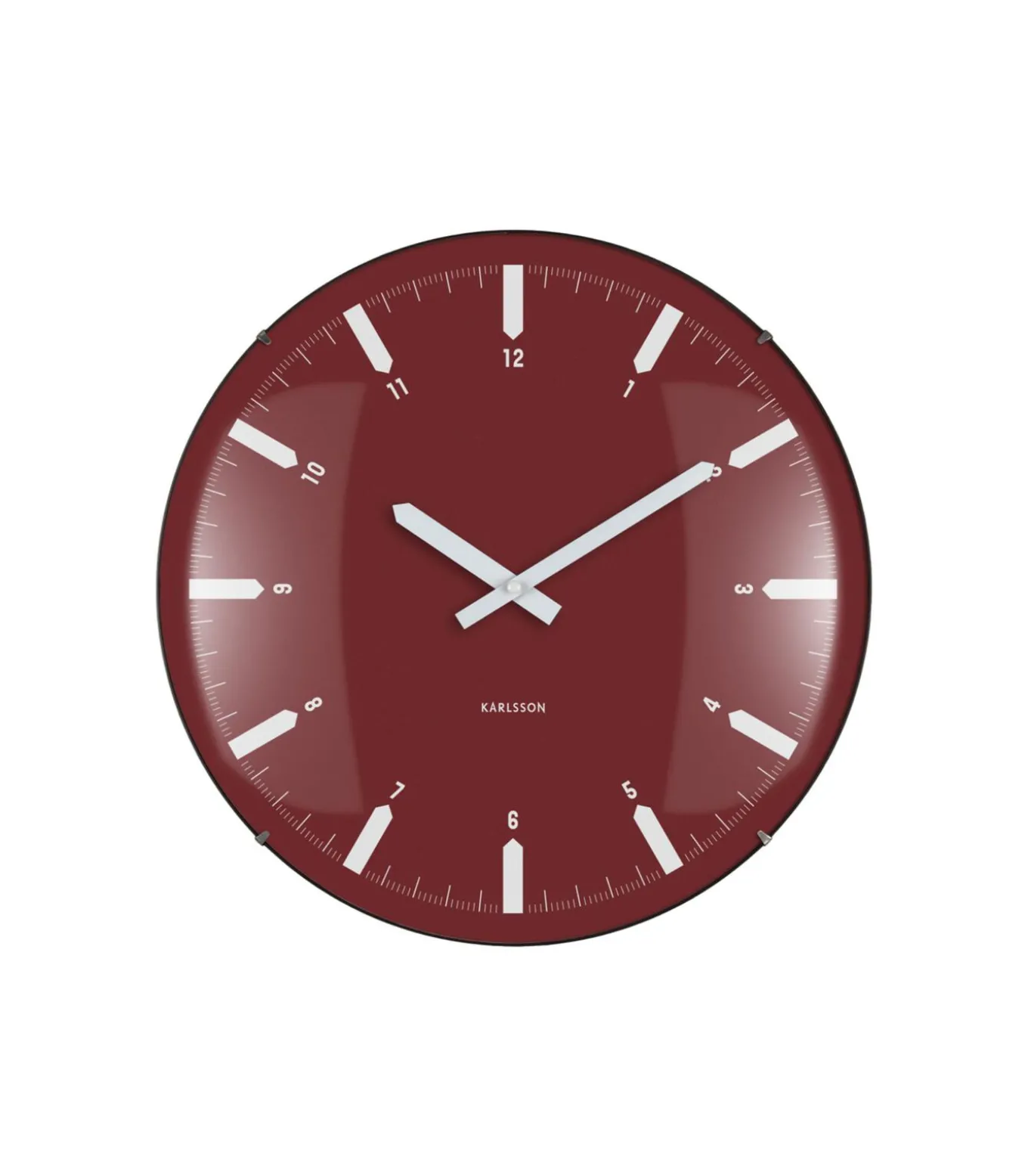 Wandklok Realista Dome - Rood - 35x35x35cm